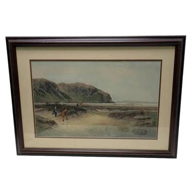 22.5" x 31" Golfing In The Sand Dunes Framed Print