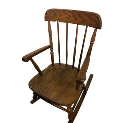 Kids Size Spindle Back Rocking Chair