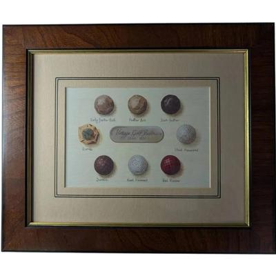 'Vintage Golf Balls' Framed Print (10.5" X 12.5")