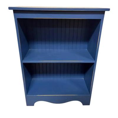 Blue Painted Wood 2 Tier Bookcase