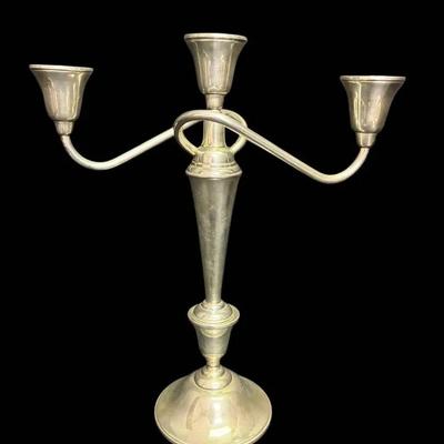 International Co. Sterling Silver Weighted 3-Piece Candelabra #2 (948g)