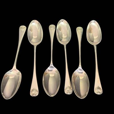 Stieff Williamsburg Shell Patterned Sterling Silver 6" Spoons (208g Total)