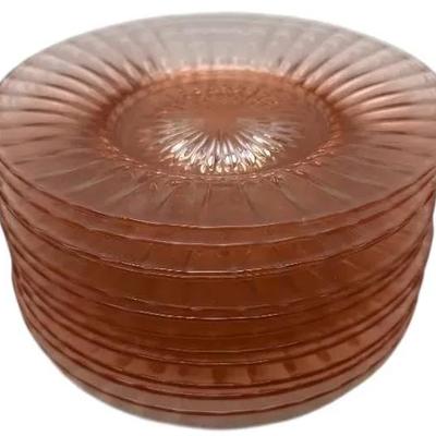 7.5" Pink Depression Glass Plates