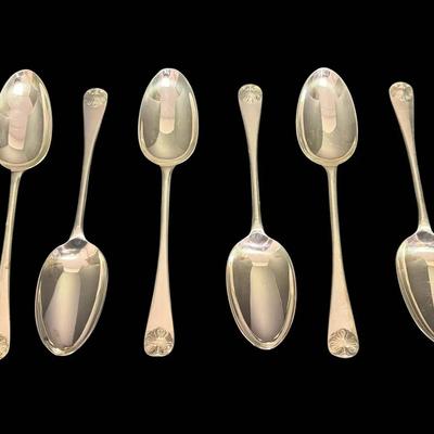 Stieff Williamsburg Shell Patterned Sterling Silver 6.75" Spoons (272g Total)