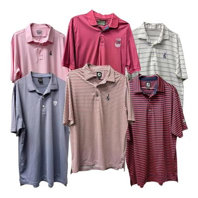 6 Men’s Polo Golf Shirts- Dunning, FJ, Straight Down, & More 