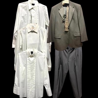 Men’s Formal Wear- 2 Piece Tuxedo And 3 White Button Ups