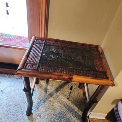 Vintage bamboo side table
