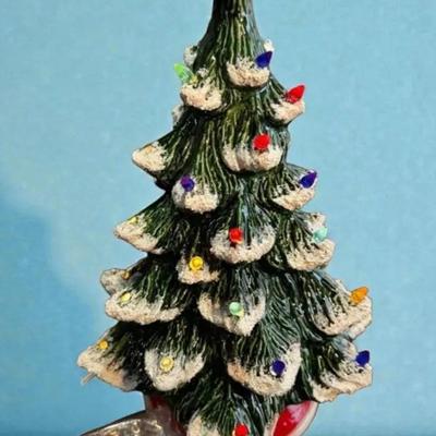  Lighted Ceramic Christmas Tree With Bulbs