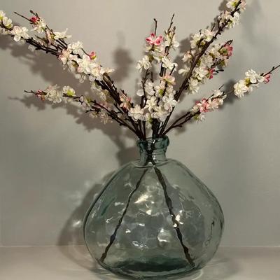 Glass Vase With Floral Stems