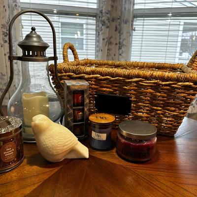 Basket with assorted candles