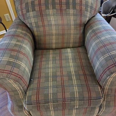 Ashley Green Plaid Chair