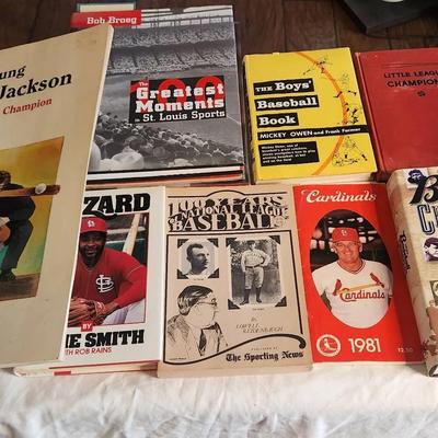 Baseball Books Assortment With St Louis Cardinals Baseball
