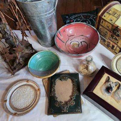 Home Decor, Pottery Bowls, Weeping Star Tree, Small Jewelry Box, Miscellaneous Items Pictured 