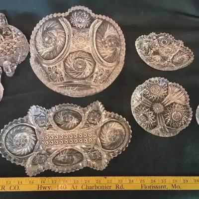 Fern Wheel Bowl & More Cut Crystal with Sawtooth Edging