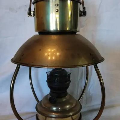 Vintage Brass Nautical Ship Oil Lamp
