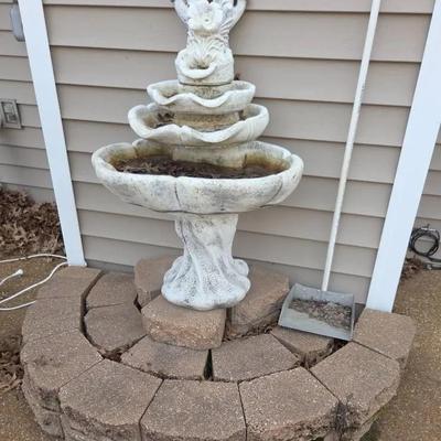 Turtle Doves Waterfall Birdbath 