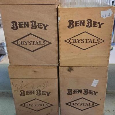  Ben Bey Crystals Wooden Cigar Boxes With Glass Cigar Tubes