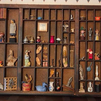 Vintage Figurines And Display Case
