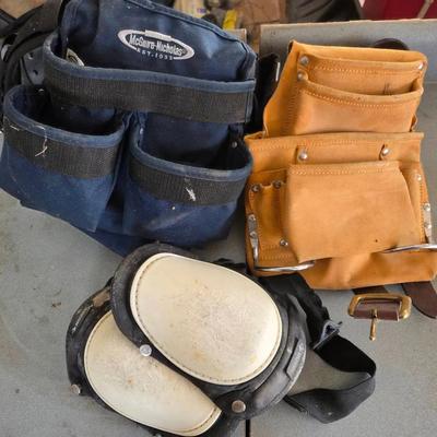 Leather And Canvas Tool Belts And Knee Pads