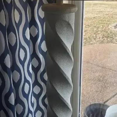 Michael Taylor Style Plaster Spiral Floor Lamp 