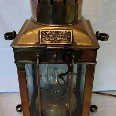 Vintage Brass Electric Cargo Light No. 3954