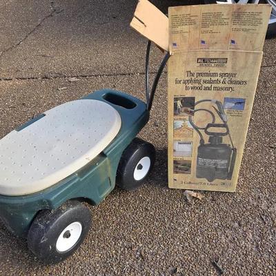 Flomaster 2 Gallon Garden Sprayer And Wheel Garden Seat