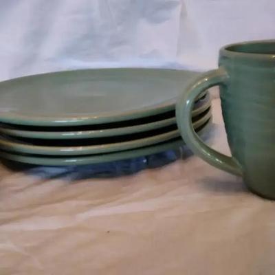 Green Pfaltzgraff Plates & Cup