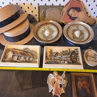 Vintage Fontanini Angel Figurine, Made In Italy, Arthur Osborne Ivorex 3D Wall Plaques And More