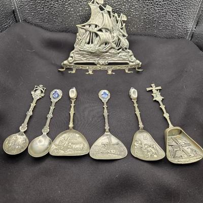 Vintage Dutch Silver-plated Souvenir Spoons