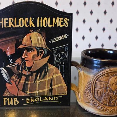 Sherlock Holmes Metal Sign And Coffee Mug