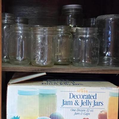 Canning Jar Lot Mason, Kerr And Other Pattern Glass