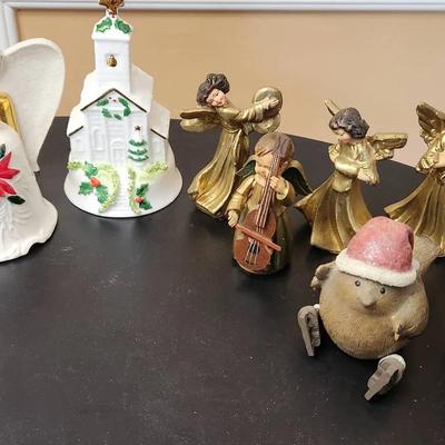 Holiday Porcelain Trinkets, Angel Ornaments, Small Collectibles 
