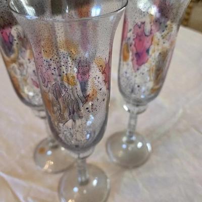 Vintage Simron Israel Hand-Painted Flutes