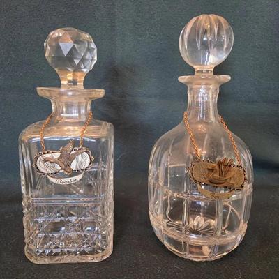 Vintage Set of Two Fostoria Cut Crystal Decanters