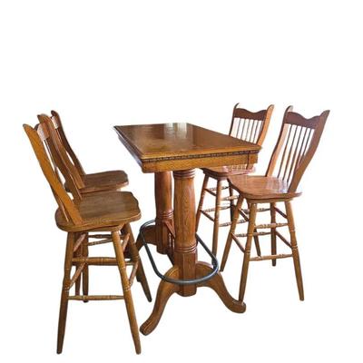 Bar Height Rectangular Table & 4 Chairs