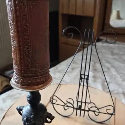 Iron Candle Stick & Music Note Book Holder