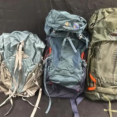 Sale Photo Thumbnail #74: Hiking Backpack Lot … Jade 50, Deuter & Osprey Packs … Storage Case Included
