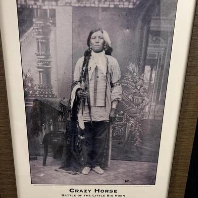 Sale Photo Thumbnail #78: Vintage “Crazy Horse” Framed Photograph … Lakota Leader … Historical Print