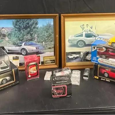 Sale Photo Thumbnail #75: Corvette Collectibles Lot … Framed Art, Die-Cast Models & Crystal Cars