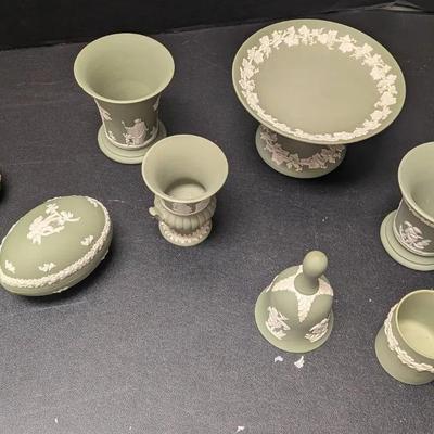 Sale Photo Thumbnail #7: Wedgwood Green Jasperware Decorative Assortment