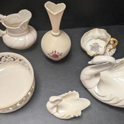 Sale Photo Thumbnail #3: Porcelain Decorative Serveware & Figurine Assortment including Lenox