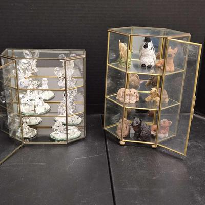 Sale Photo Thumbnail #63: Display Cases With Glass And Porcelian Animal Figurines 