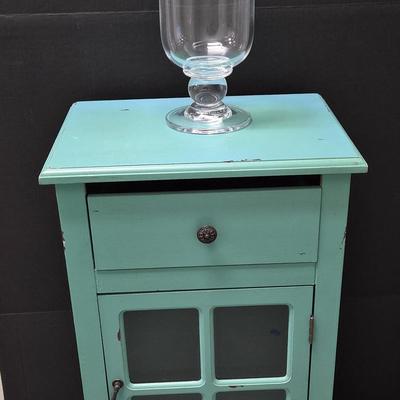 Sale Photo Thumbnail #55: Simon Pearce Vase with Distressed Teal Cabinet