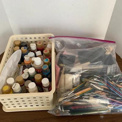 Acrylic Paint And Large Set Of Brushes