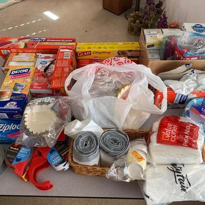 Zip Loc Bags, Cling wrap, And Plastic And Paper Dinnerware 