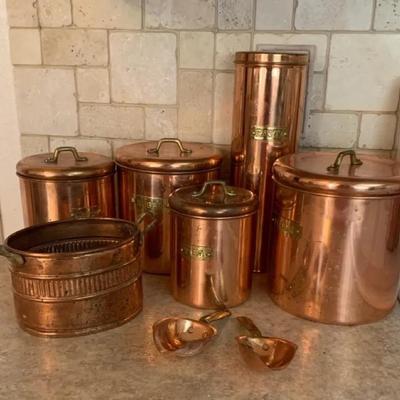 Vintage Copper Canisters ￼