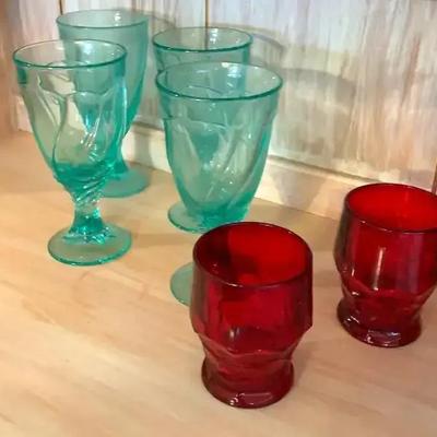 Modern And Vintage Colored Glassware 