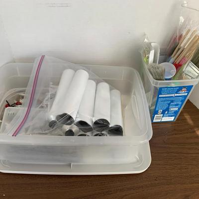 Paint Tubes, Brushes, And Misc Art Utensils