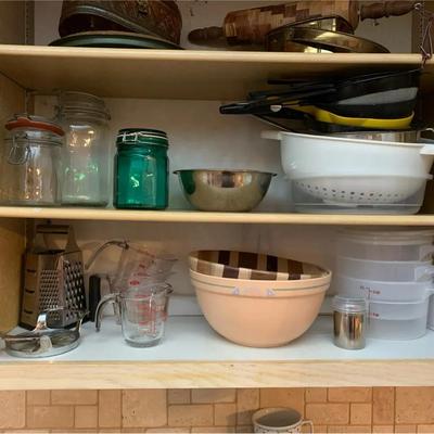 Assorted Kitchen Bowls And Items