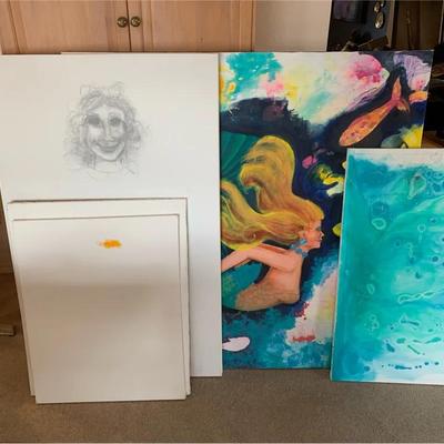 Large Canvas- Unused And Unfinished Art